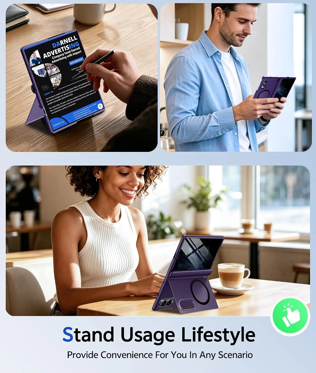 for Samsung Galaxy Z Fold 8 Case with Privacy Screen Protector