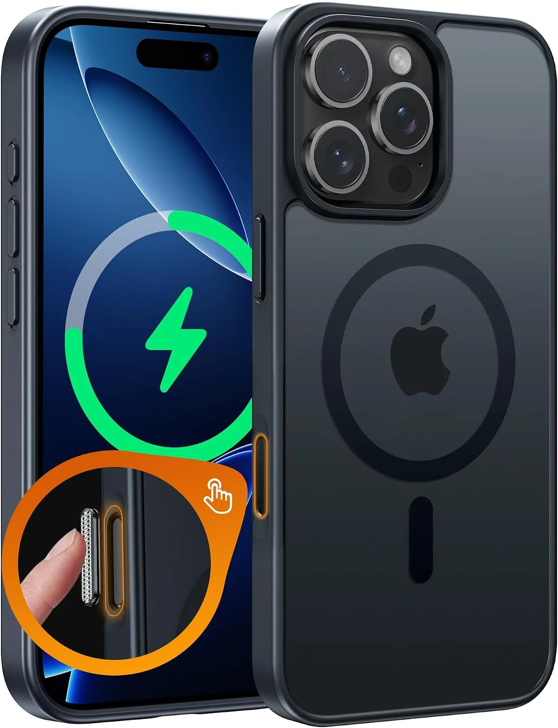 Carcasa Fntcase para iPhone 16 Pro con Magsafe y respaldo translúcido mate