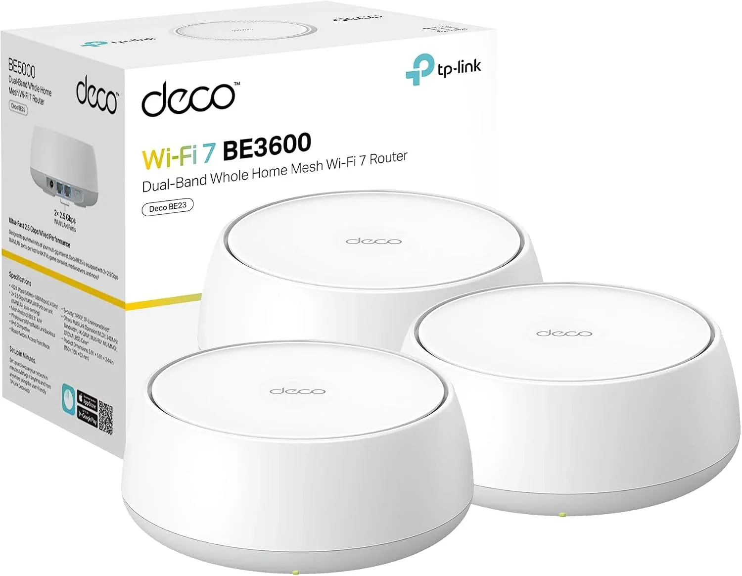 Router TP-Link Deco 7 BE23 WiFi 7 BE3600 Mesh 3-Pack