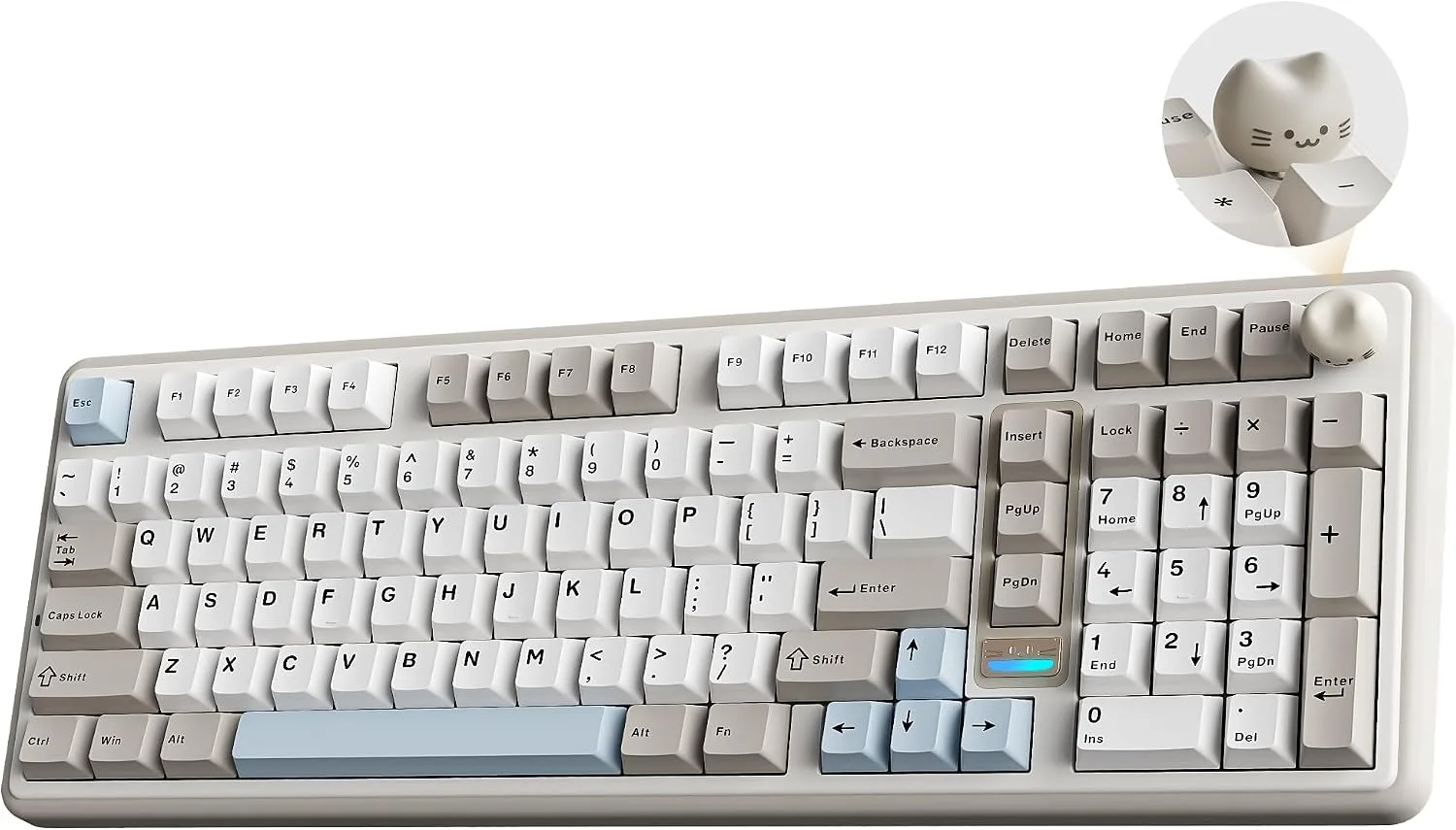 Teclado Gamer Yunzii B98 PRO inalámbrico mecánico 96% Beige Candy Switch