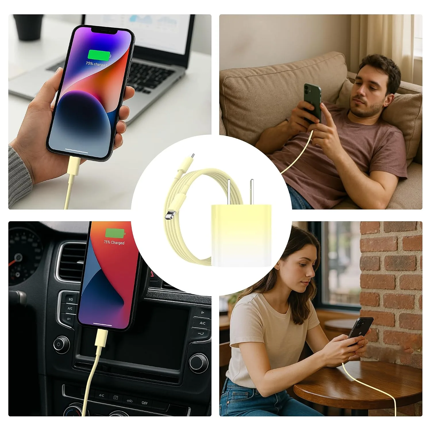 iPhone Charger Fast Charger,USB C Charger 4 Pack, 6FT Lightning Cable