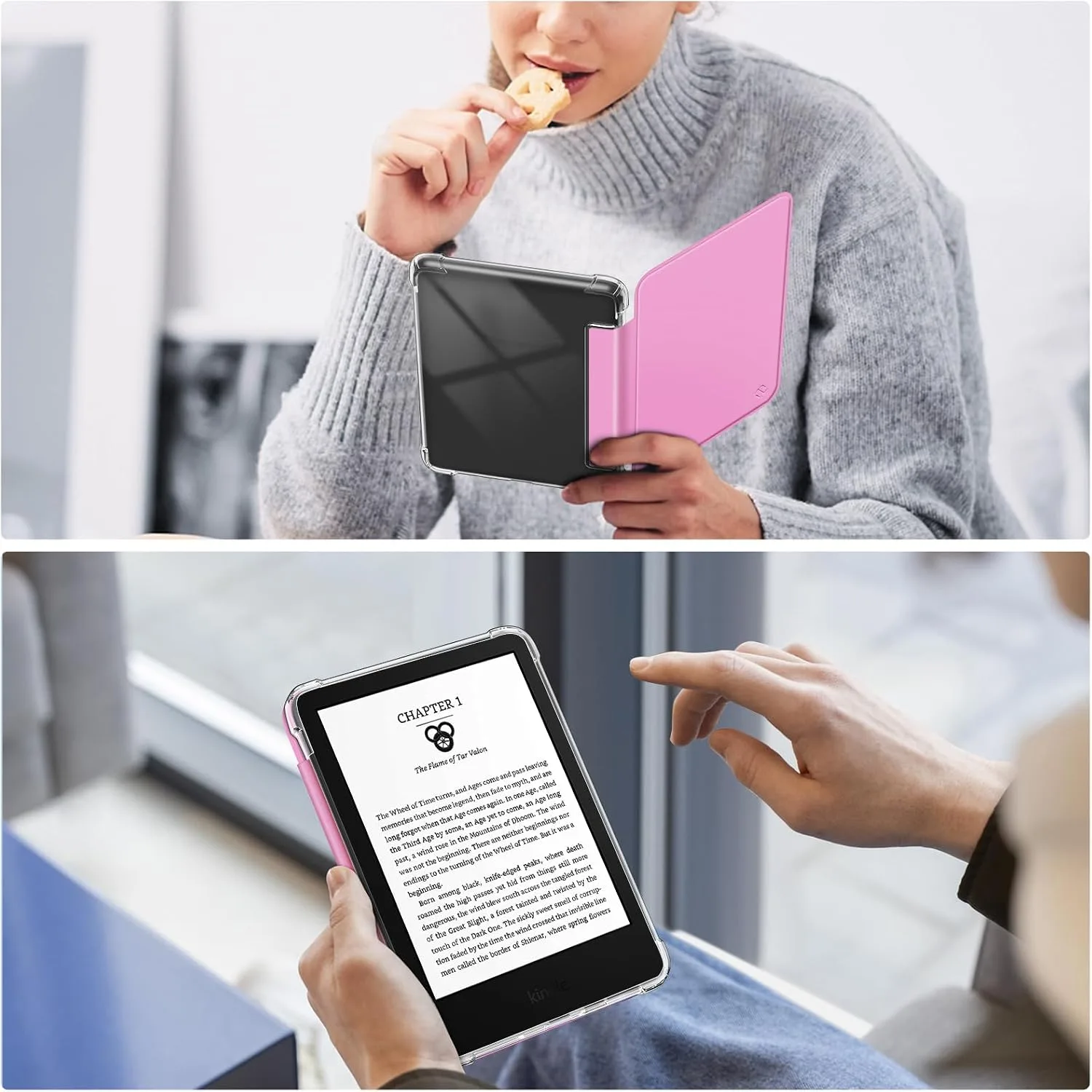 Fintie Slim TPU Case for 6" Kindle 11th Generation 2024/2022, Lilac Pink