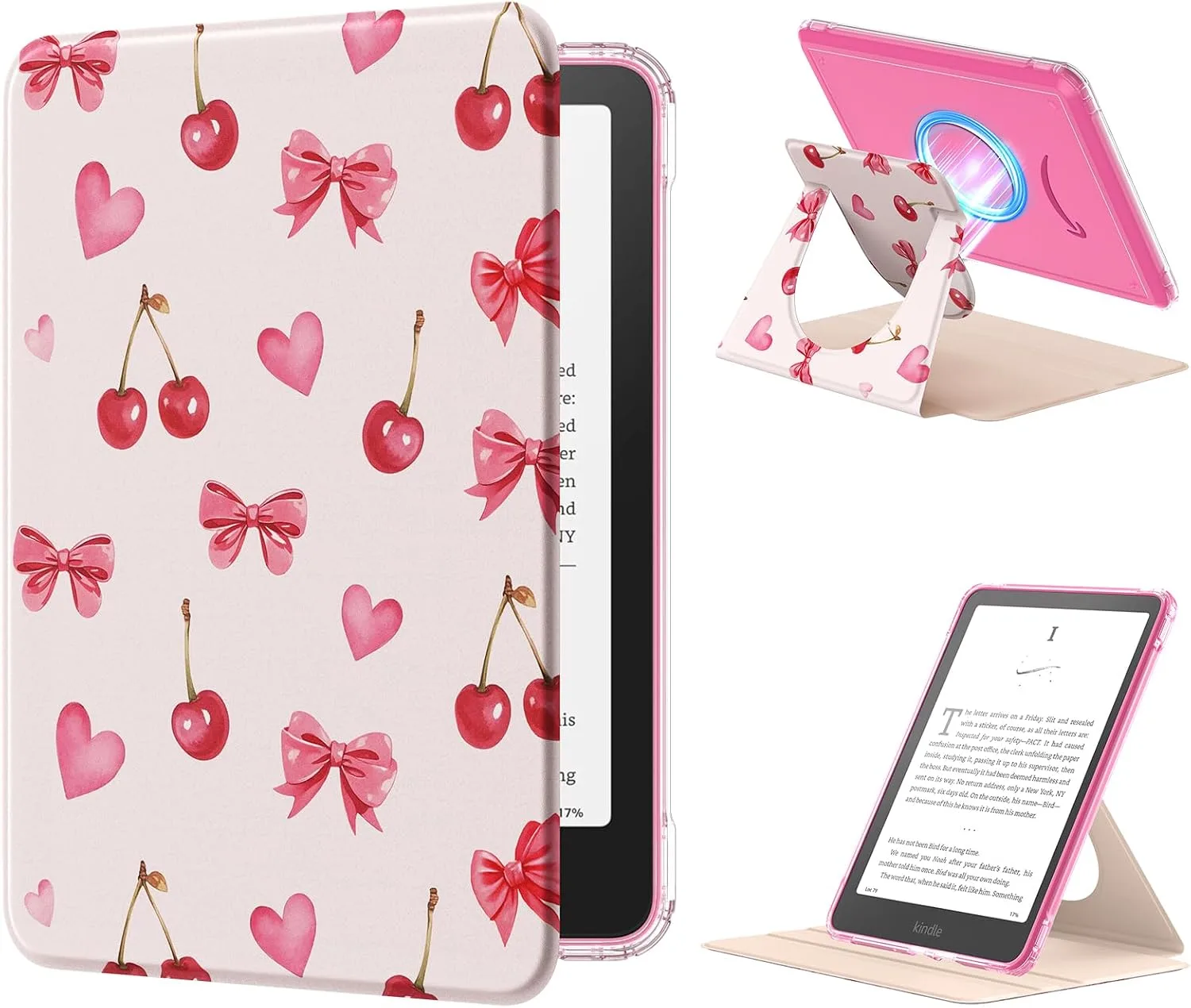 Estuche MoKo 360° Rotativo Desmontable para eBook Reader 7" Cherry Bow