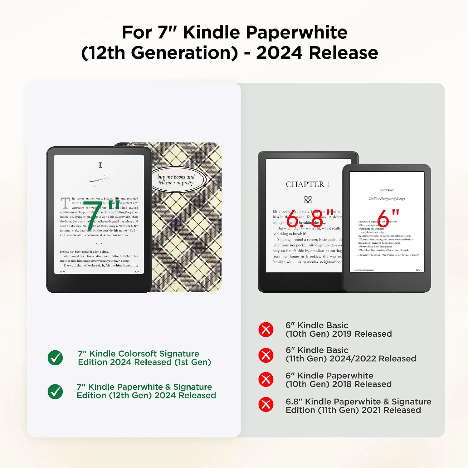 SESENSE Magnetic Case for 7'' Kindle Paperwhite 12th Gen 2024 & Colorsoft