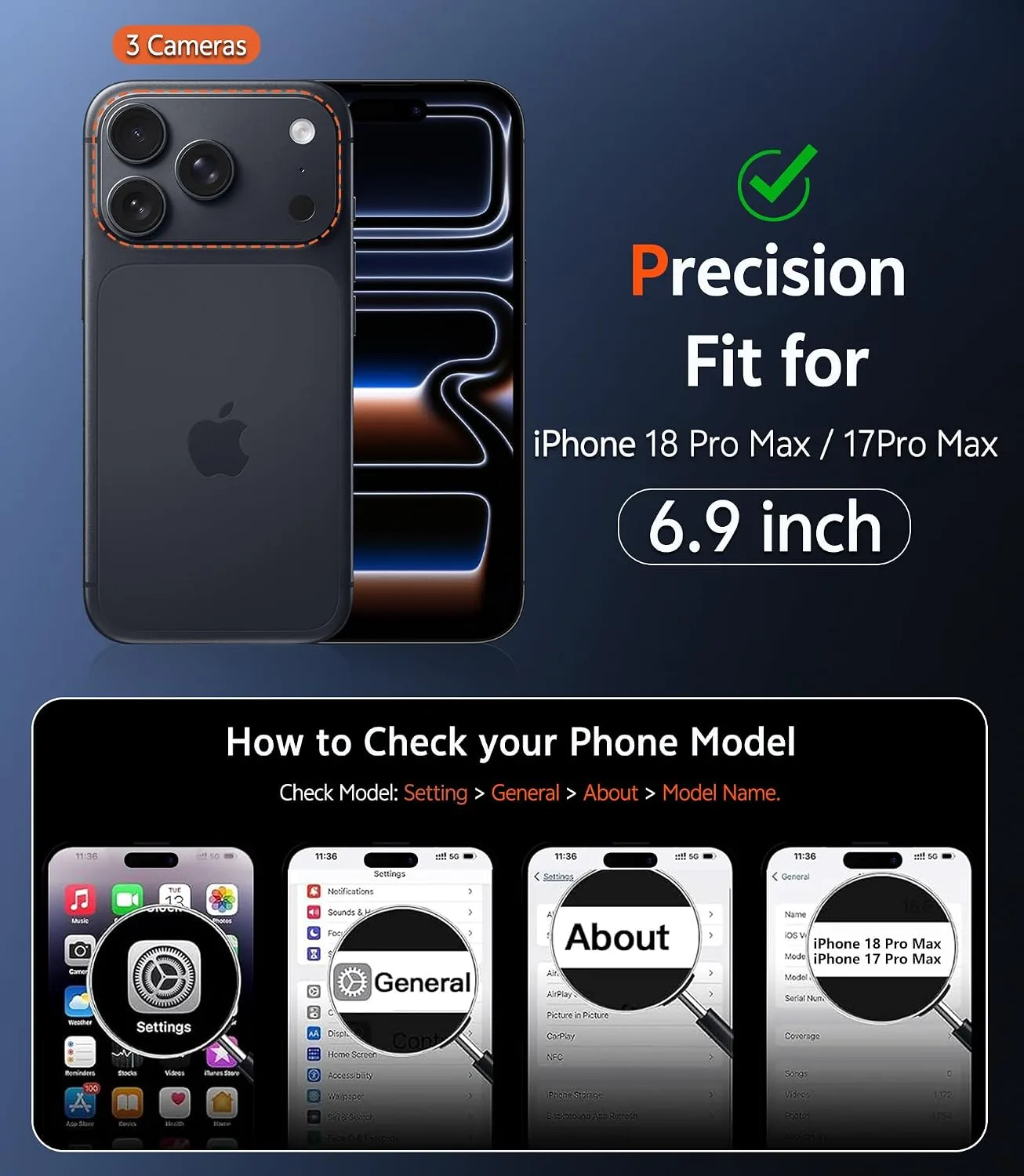 FNTCASE for iPhone 18 Pro Max Case / 17 Pro Max Case Fit for Magsafe