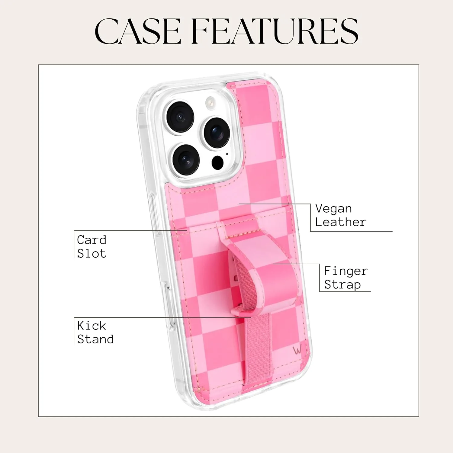 Walli Cases Wallet Phone Case for iPhone 16 Pro, Card Holder Kickstand