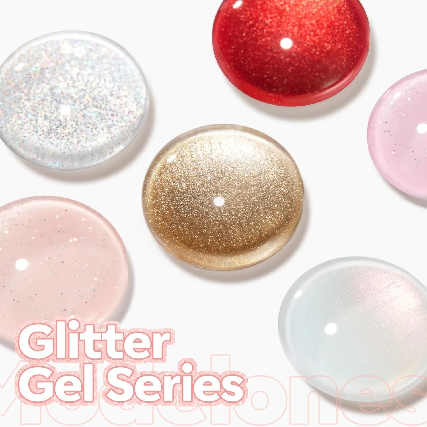 modelones Pink Gel Polish Pastel Pink Glitter Gel Nail Polish