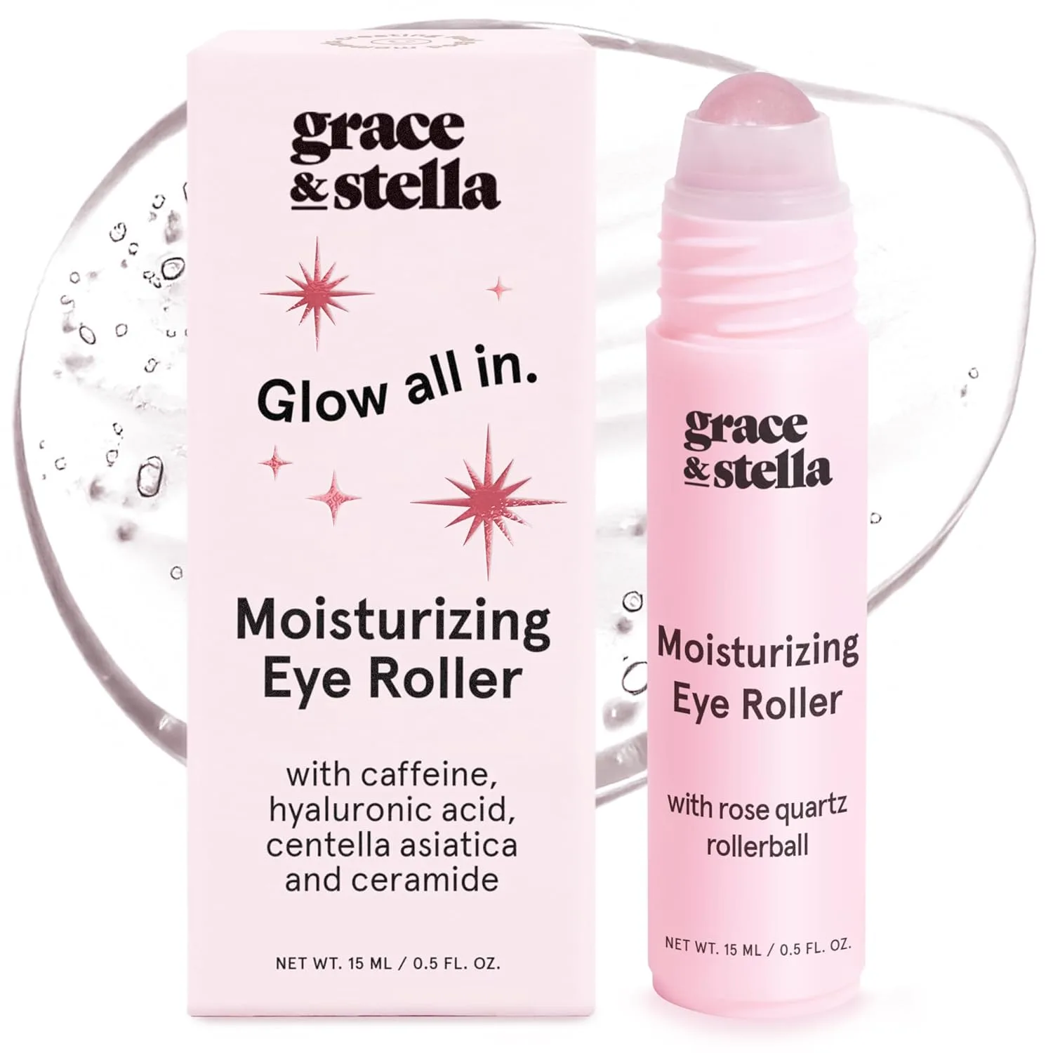 grace & stella Under Eye Brightener with Rose Quartz Rollerball