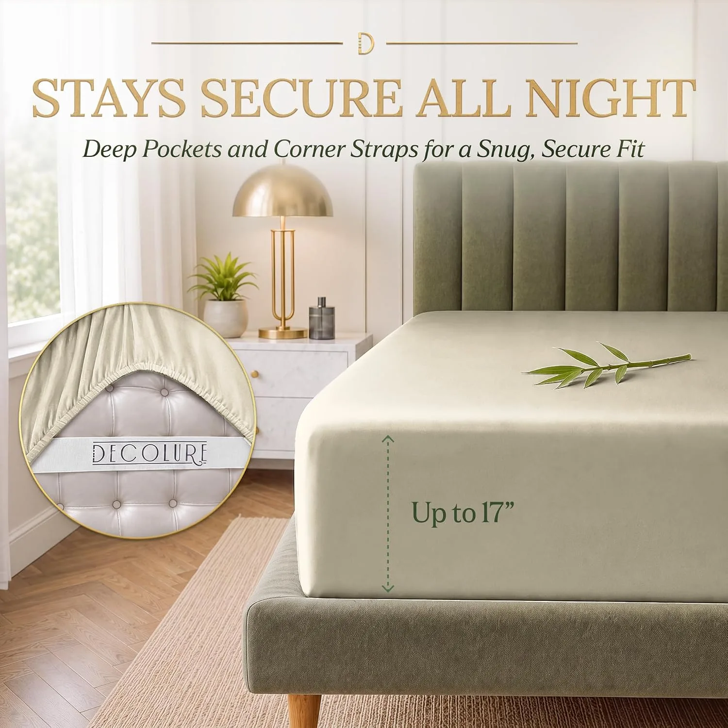 DECOLURE 100% Viscose from Bamboo Sheets King Size | 6 Pc Cooling Bed Set