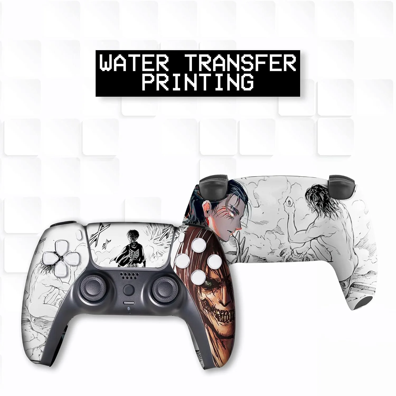 Attackk on Tittan Custom PS-5 Controller Wireless compatible with Play-Station 5 Console by BCB Controllers | Proudly Customized in USA with Permanent HYDRO-DIP Printing (NOT JUST A SKIN)