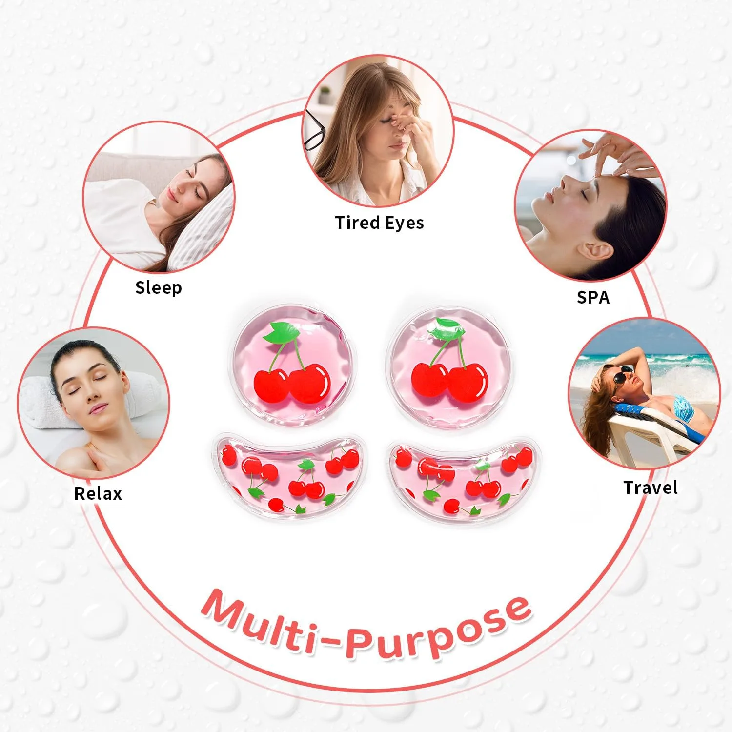 4PCS Gel Eye Ice Pack Set Reusable, Cold and Hot Compress for Eyes