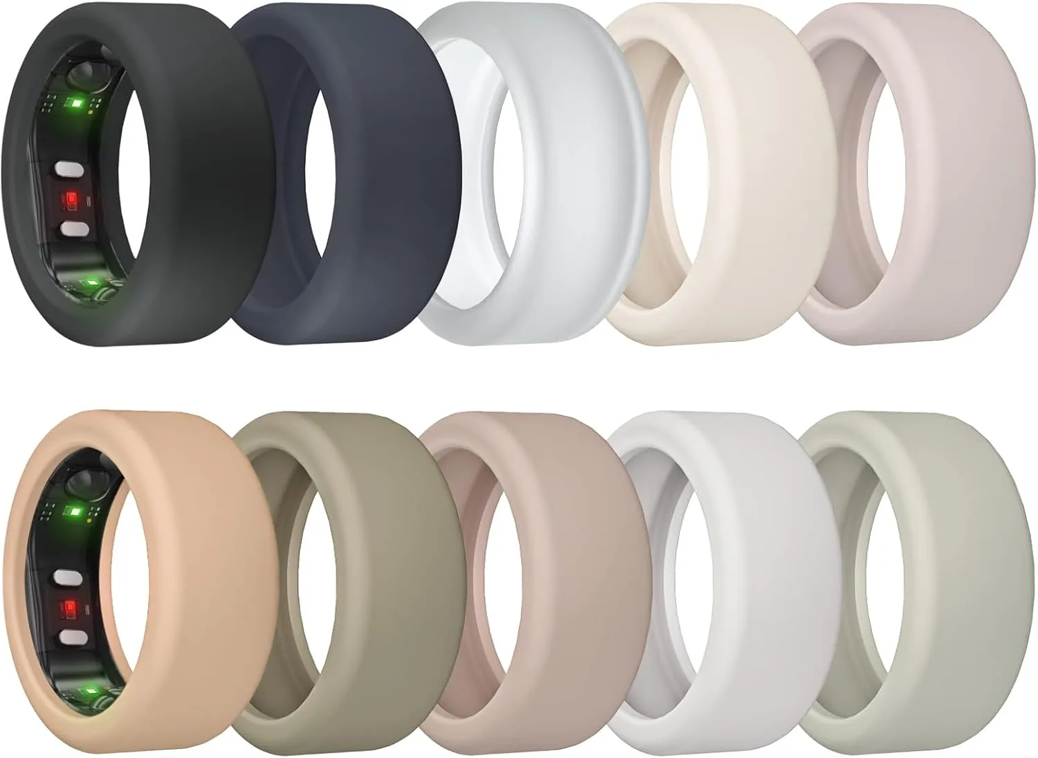 10 Pack Ring Cover for RingConn Gen 3/ Gen 2, Elastic Silicone Ring Protector for RingConn Gen 2 Air Working Out Accessories Men Women