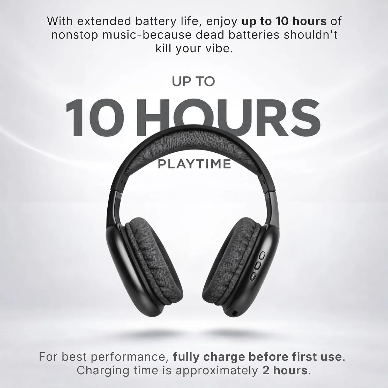 iJoy Ultra Wireless Over-Ear Bluetooth Headphones with Mic,10H Playtime, Bluetooth Headset with Backup Wire & SD Slot, Wireless Headphones for Work, School & Gym (Black)