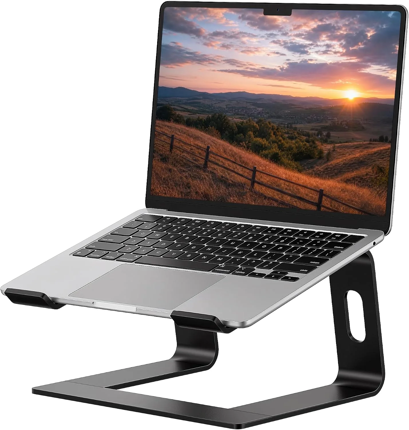 SOUNDANCE Laptop Stand, Aluminum Ergonomic Desk Riser, 10-15.6",Black