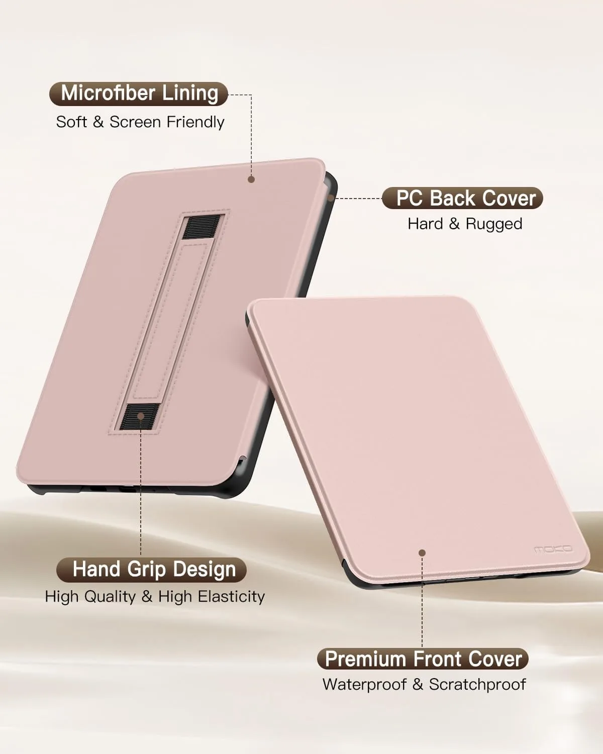MoKo Case for 7" Kindle Paperwhite 12th Gen 2024 & Colorsoft, Rose Gold