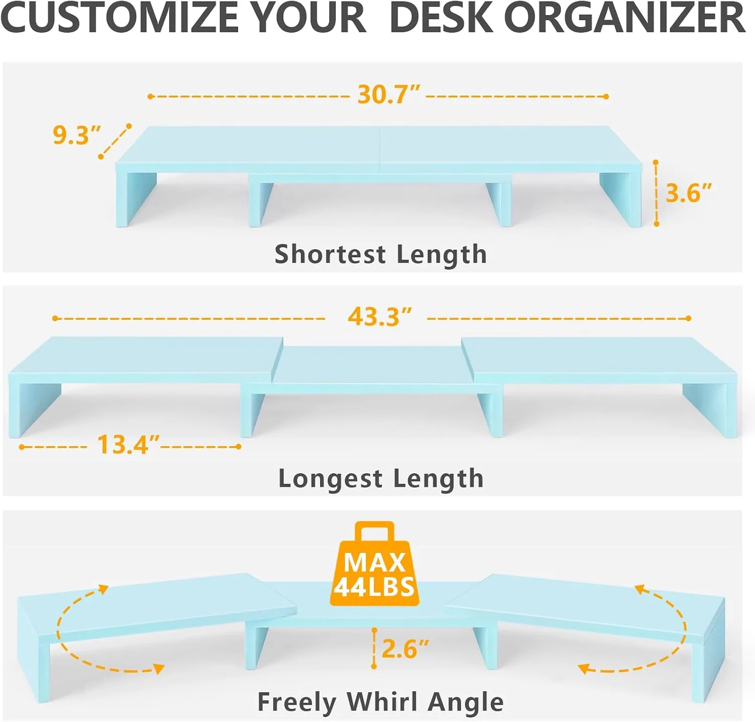 TAVR Dual Monitor Stand Riser, Wooden Computer Monitor Stand for 2 Monitors