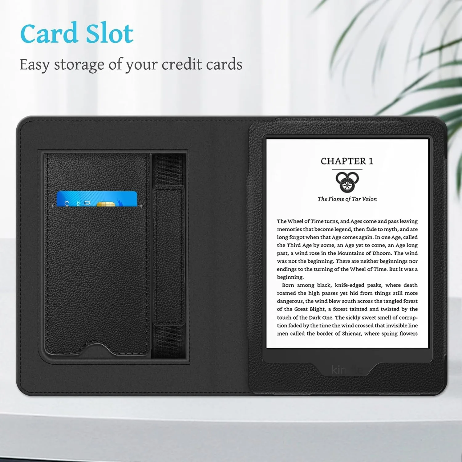 Fintie Stand Case for 6" Kindle 11th Generation 2024/2022, Black