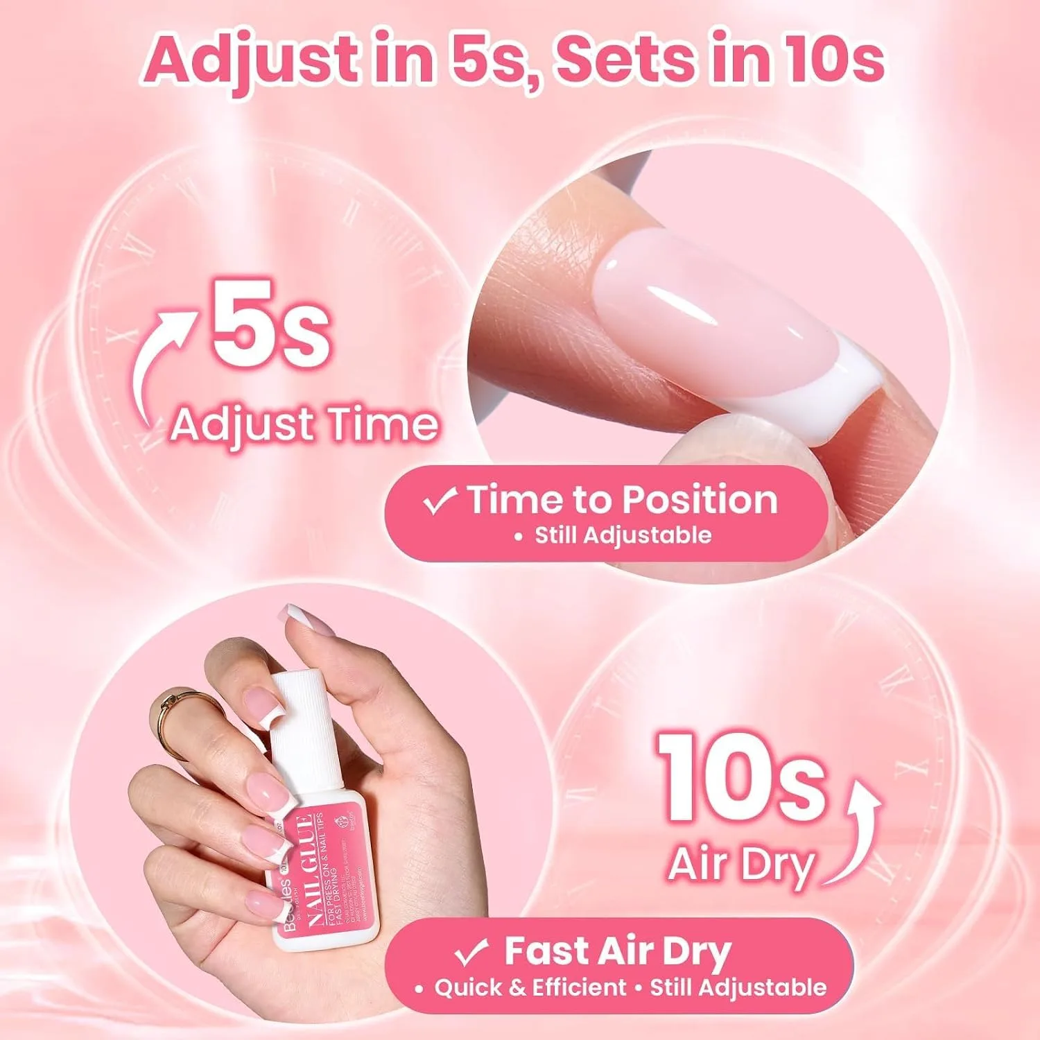 Beetles 10ML Super Strong Nail Glue for Press Ons, Nail Tips, Acrylic Nails