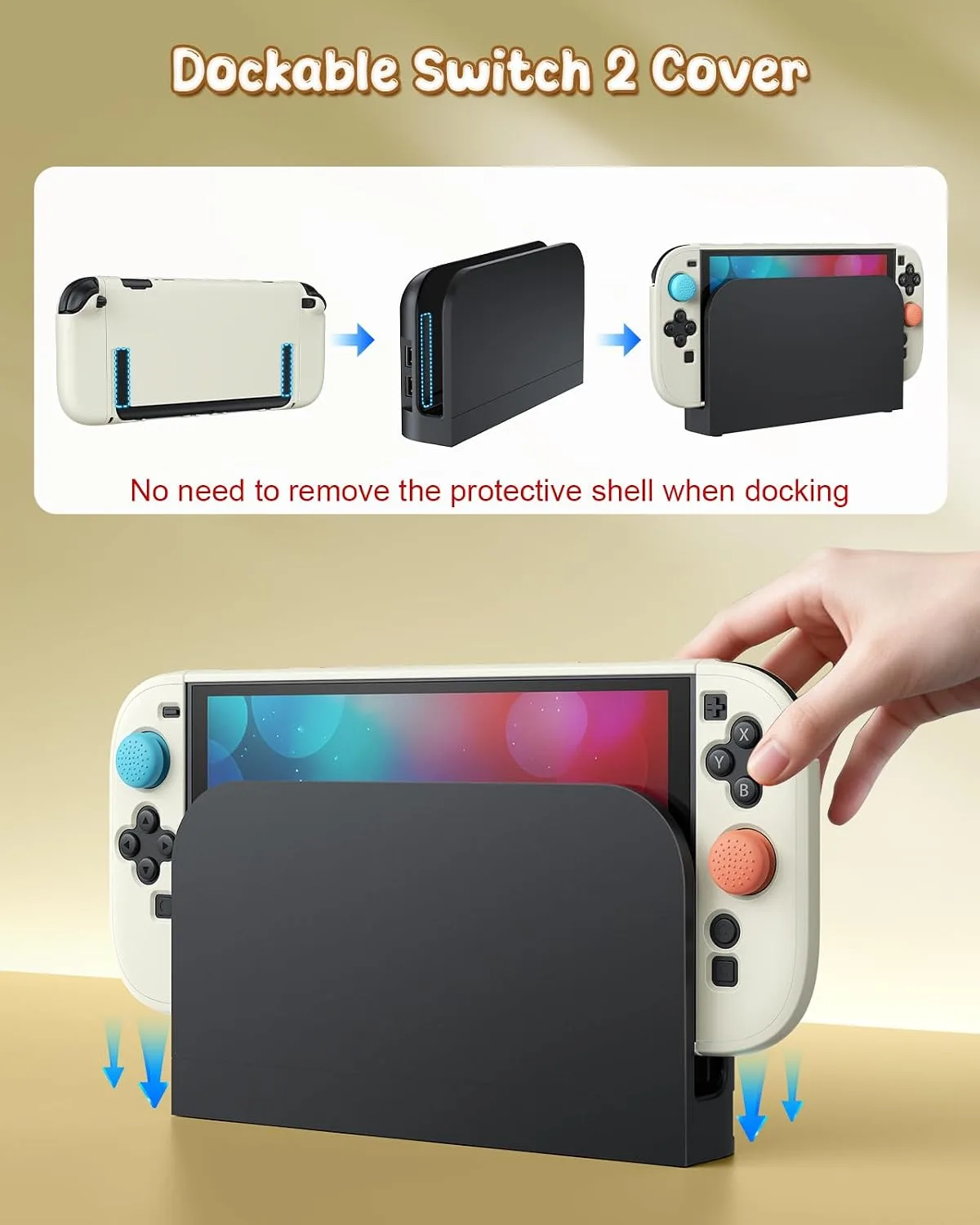 FYOUNG Switch 2 Cover Case, Dockable Hard Protective Shell for Nintendo 2