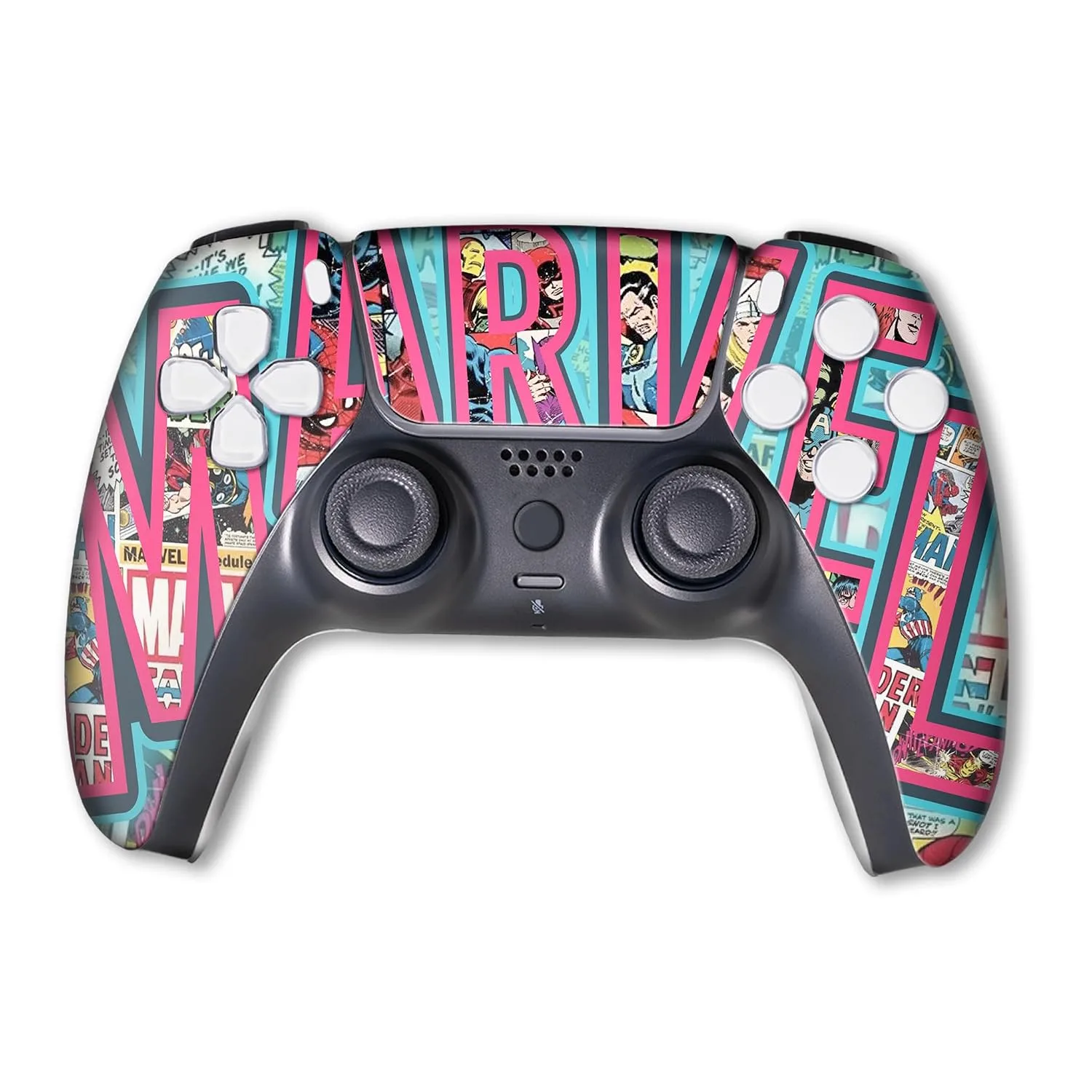 Marrvel Custom PS-5 Controller Wireless compatible with Play-Station 5 Console by BCB Controllers | Proudly Customized in USA with Permanent HYDRO-DIP Printing (NOT JUST A SKIN) 1