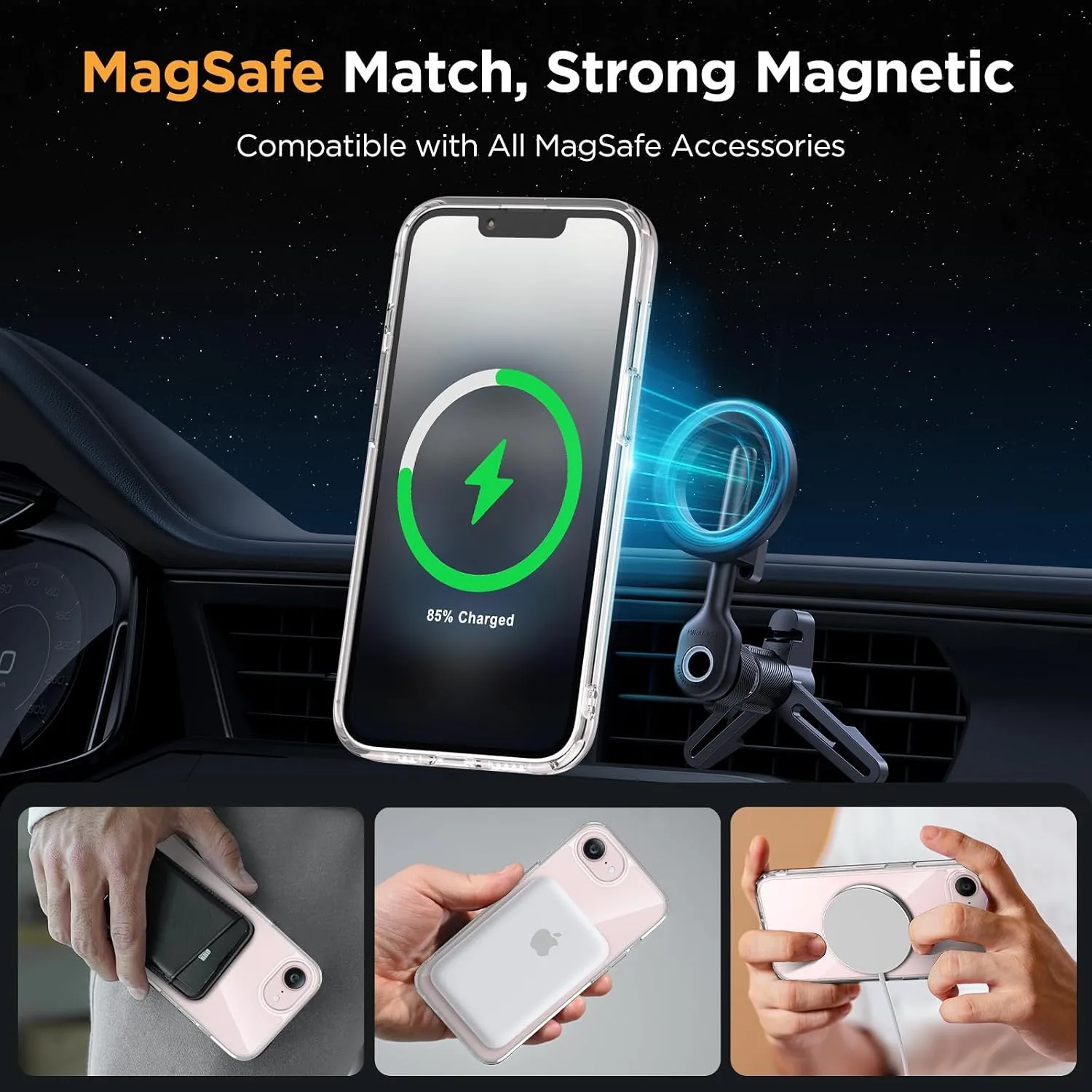 miracase for iPhone 16e case & iPhone 17e Case for MagSafe [with 2×9H+ Screen Protectors] TOP Military-Grade Protection Shockproof with Velvet Touch for iPhone 16e/17e Phone Case 6.1", Clear