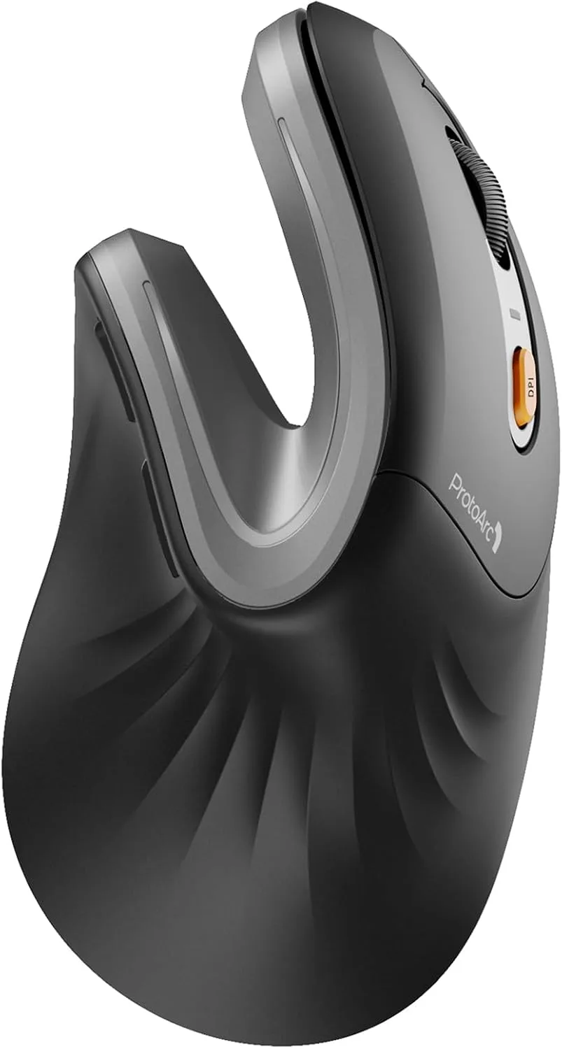 Mouse ergonómico vertical inalámbrico ProtoArc EM11 NL recargable Gris
