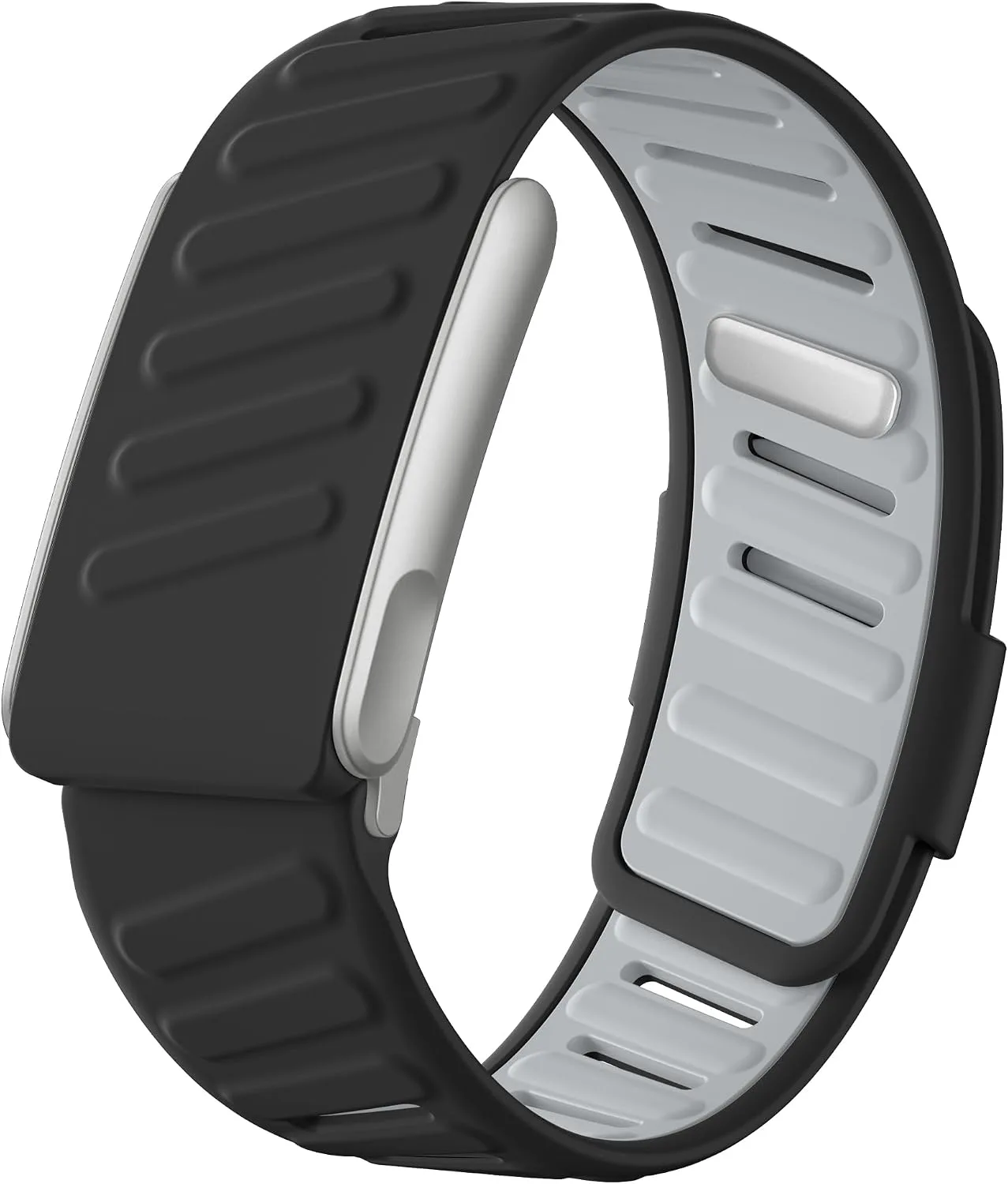 Getino Silicone Bands Compatible with Whoop 5.0 Band One, Peak, Life MG, Waterproof Adjustable Replacement Accessories Sport Strap for Whoop Band 5.0 Fitness Activity Tracker, Black/Gray