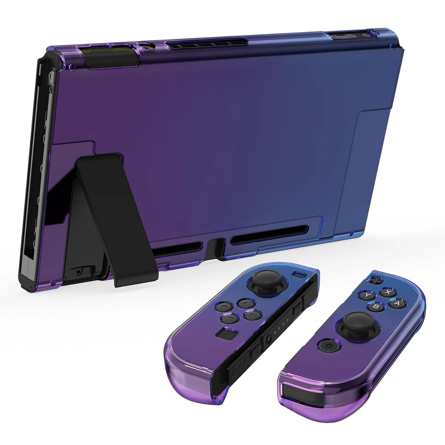 eXtremeRate PlayVital Unique Cover for Nintendo Switch, Protective Case Protector for Switch - Shock-Absorbent Anti-Scratch Dockable Durable Hard Shell Game Accessories, Gradient Translucent Bluebell