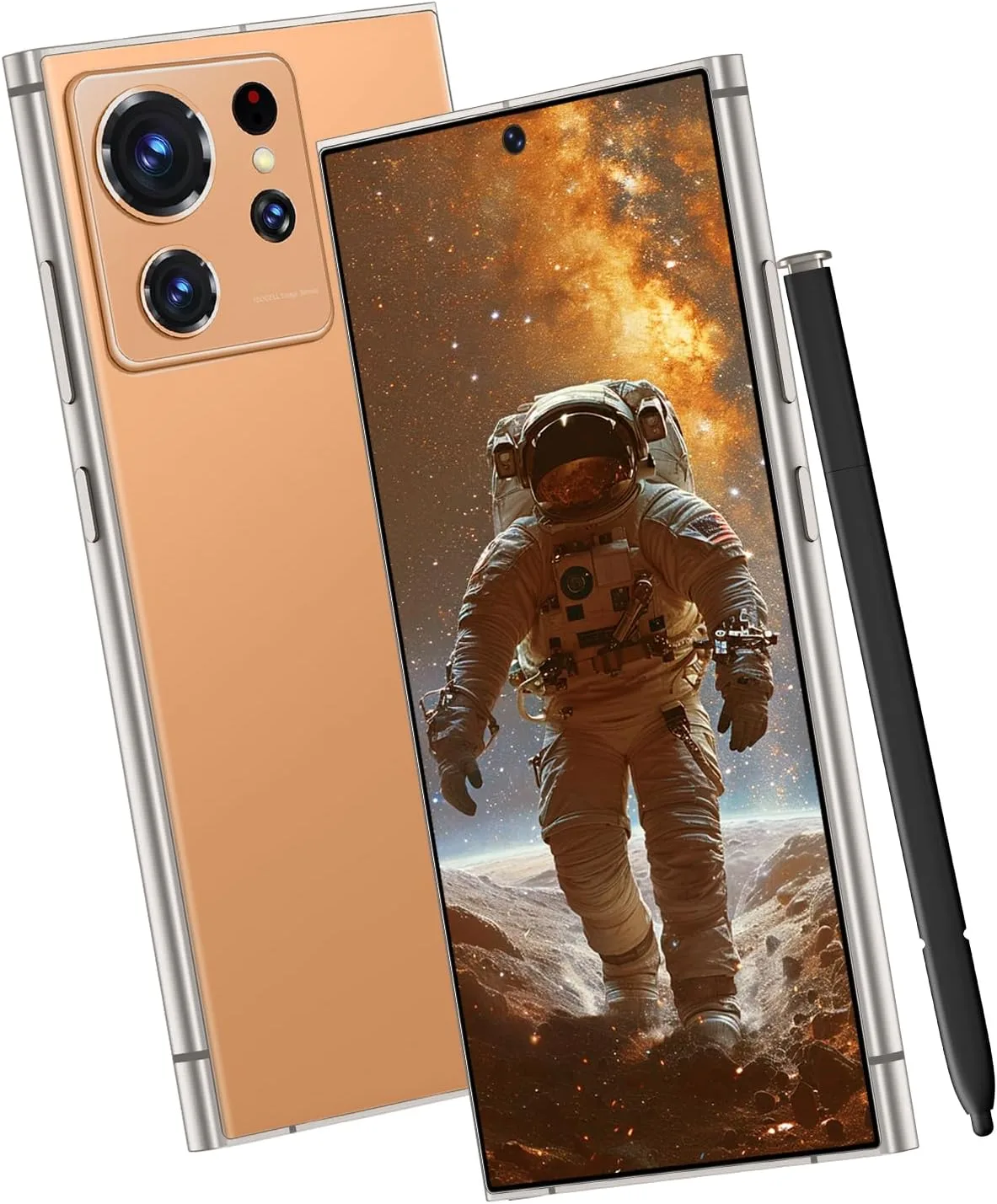 C24 Ultra Unlocked Cell Phones Smartphone with Built-in Pen 8+256GB Android 13 Phones 6.8" HD Screen Dual SIM 108MP+48MP Camera (Oranges)