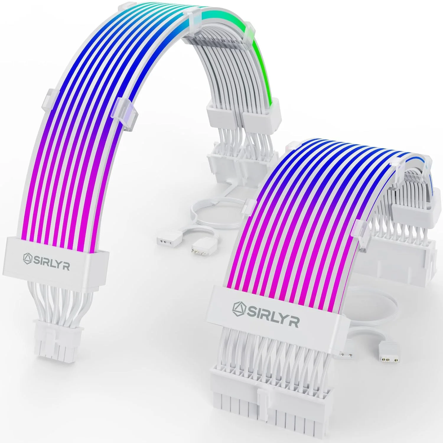 Sirlyr RGB 12VHPWR Cable Set,ARGB PSU Extensions for RTX 50/40