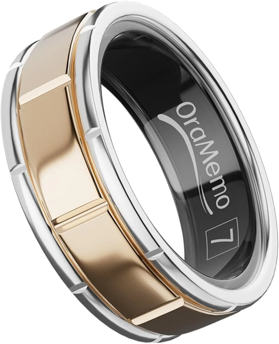 Smart Ring 1.0,Titanium Fitness Tracker for Men/Women, Matte Gold 7