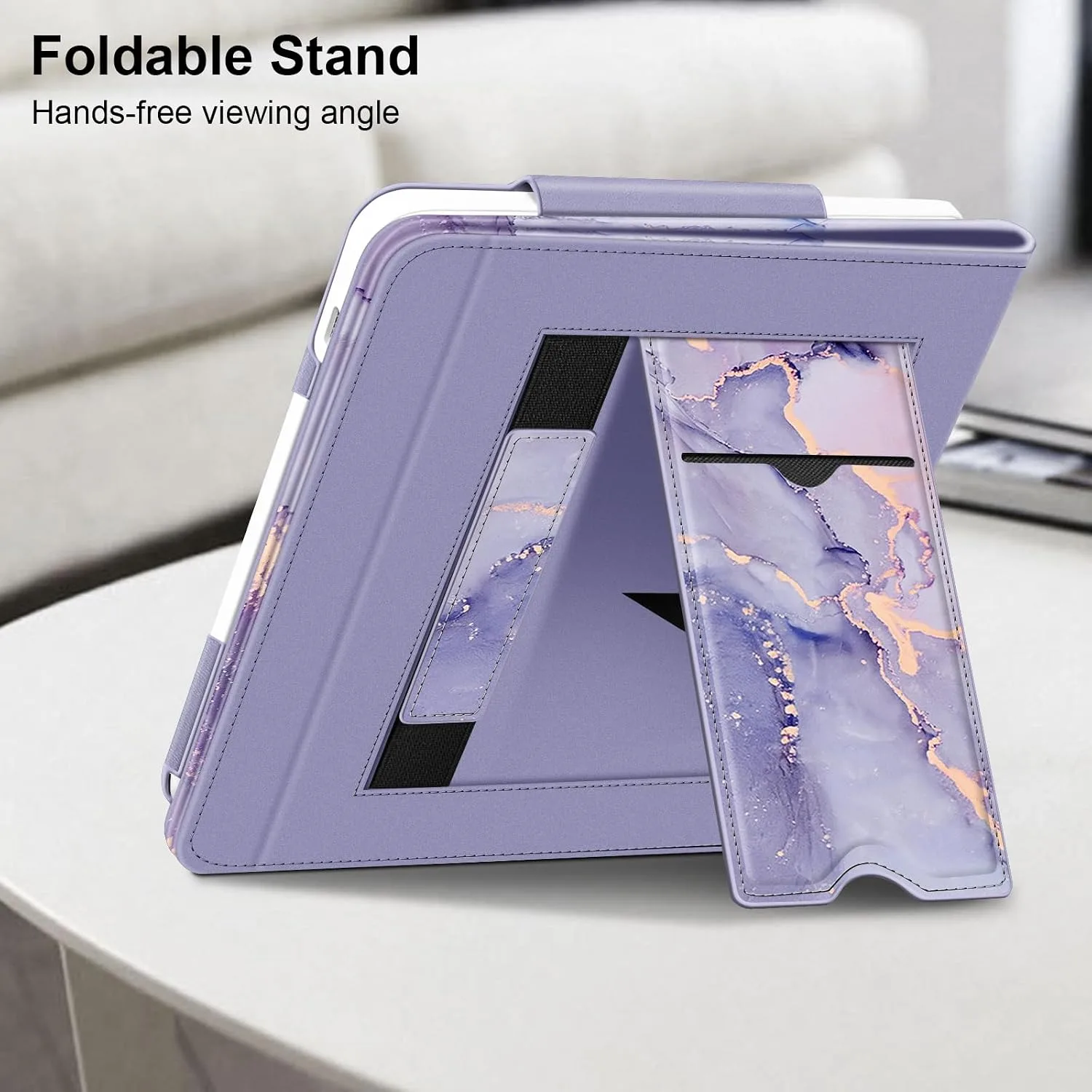 Fintie Stand Case for 7" Kobo Libra Colour/Kobo Libra 2, Purple Marble