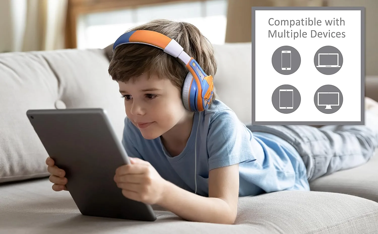 Blippi Kids Headphones with 3.5mm Audio Jack, Wired Headphones for School, Home or Travel (Blippi)