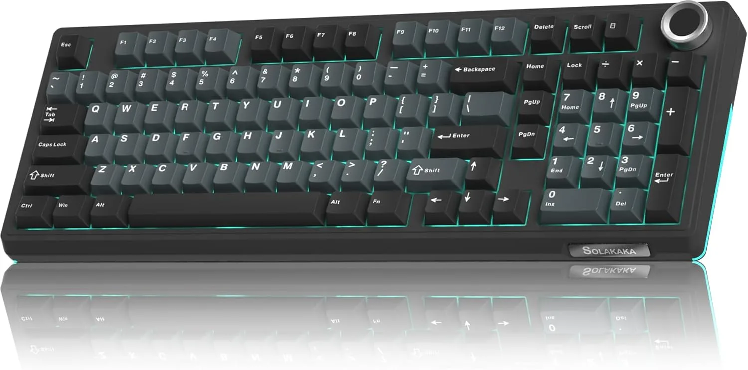 Teclado Gamer Solakaka KI99 Pro inalámbrico mecánico con switches silenciosos y retroiluminación RGB