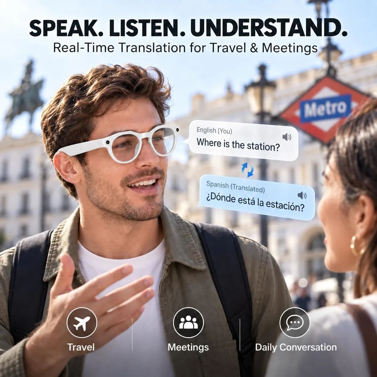 AI Smart Glasses with Camera: POV Vlogging Capture & Open-Ear Audio