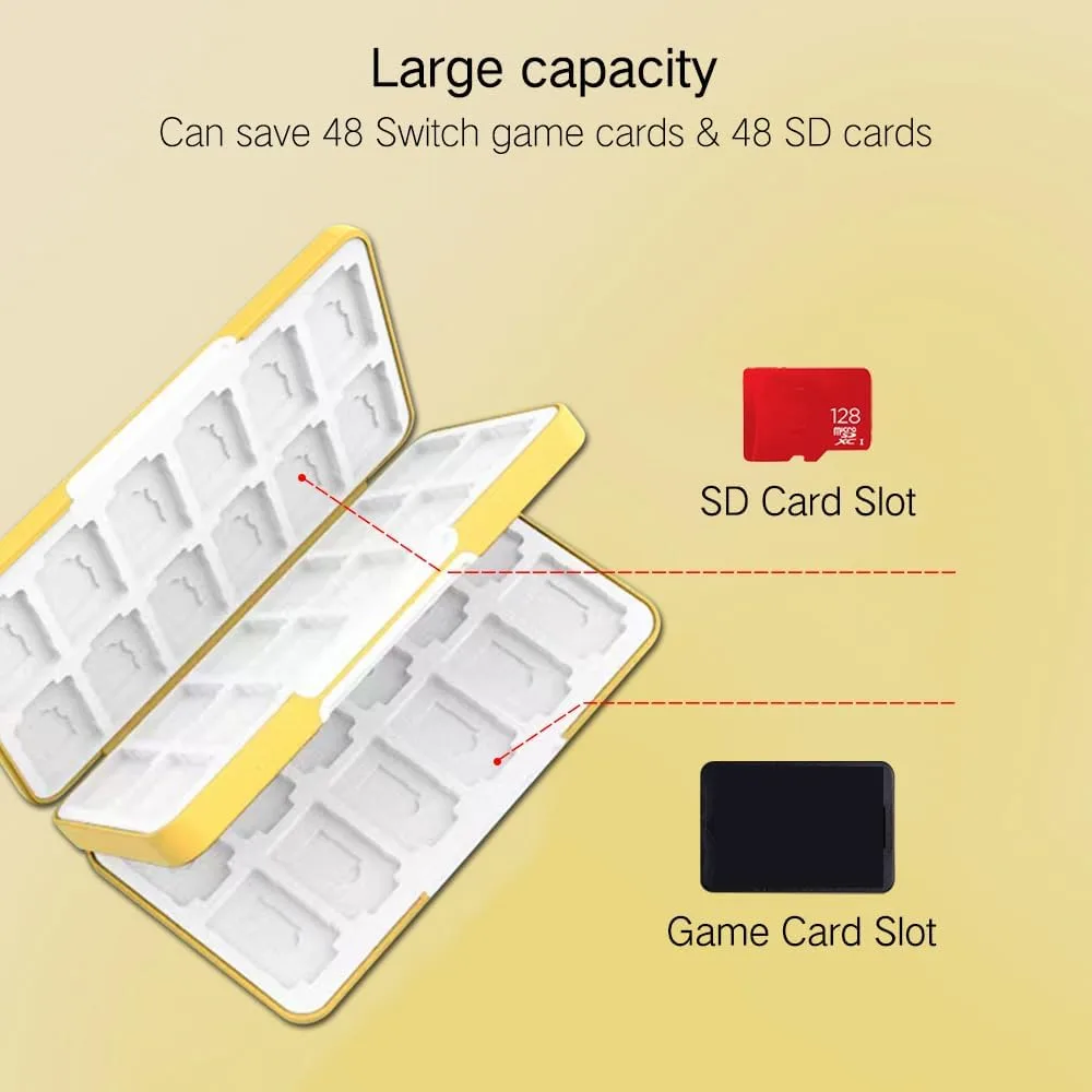 PERFECTSIGHT 48 Switch Game Card Case for Nintendo Switch 2/OLED/ Lite Cute 48 Game Holder Cartridge Case for Game Cards and SD Cards, Kawaii Portable Compact Storage Box, KB WD