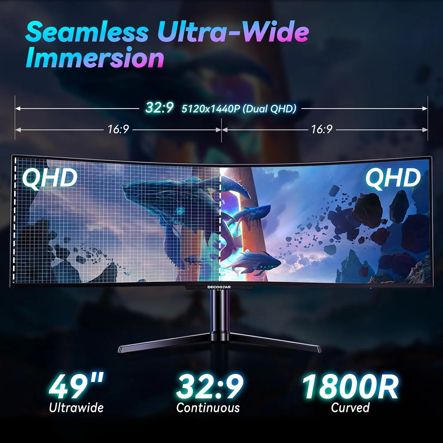 Deco Gear 49" (DG49OLED240) QD-OLED Curved Gaming Monitor