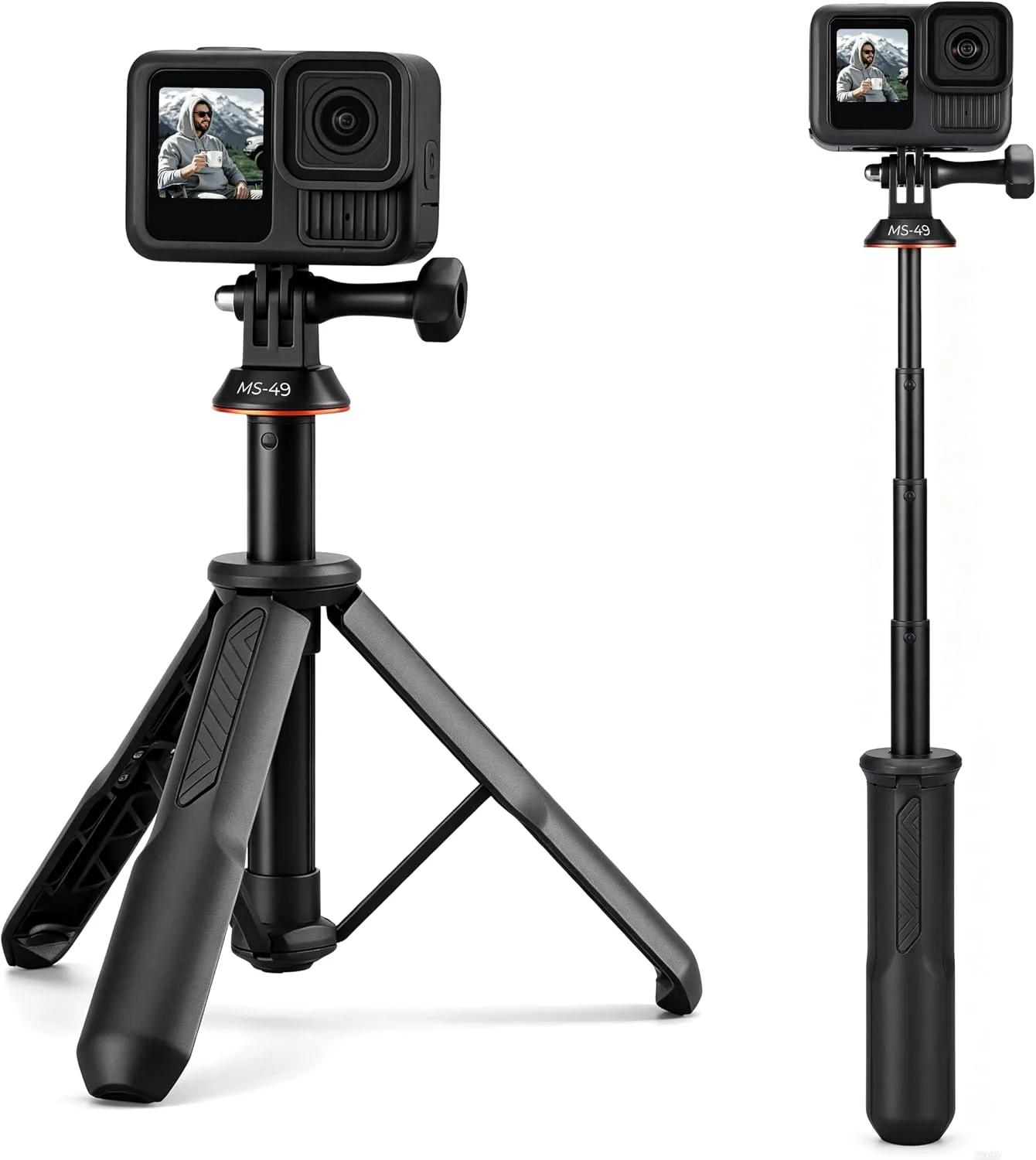 K&F CONCEPT 58.5cm/23inch Portable Adjustable Stand Selfie Stick Tripod
