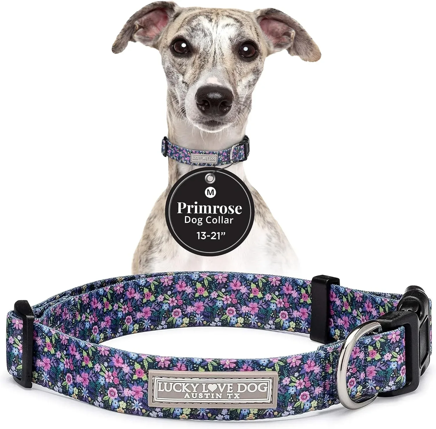 Collar ajustable Lucky Love Dog para perros medianos Primrose