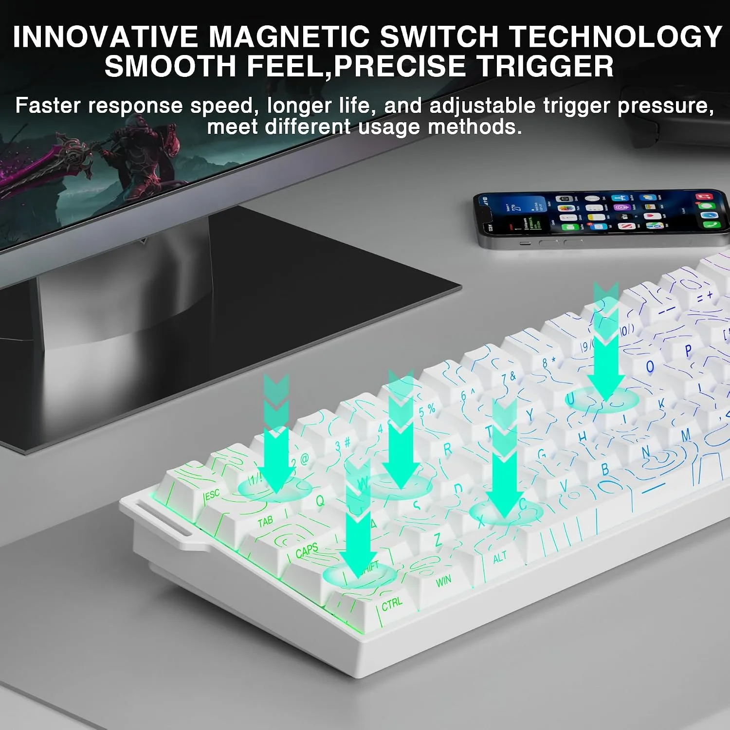 Aula MINI60 HE MAX Wireless Gaming Keyboard 60% Magnetic Switch Keyboard