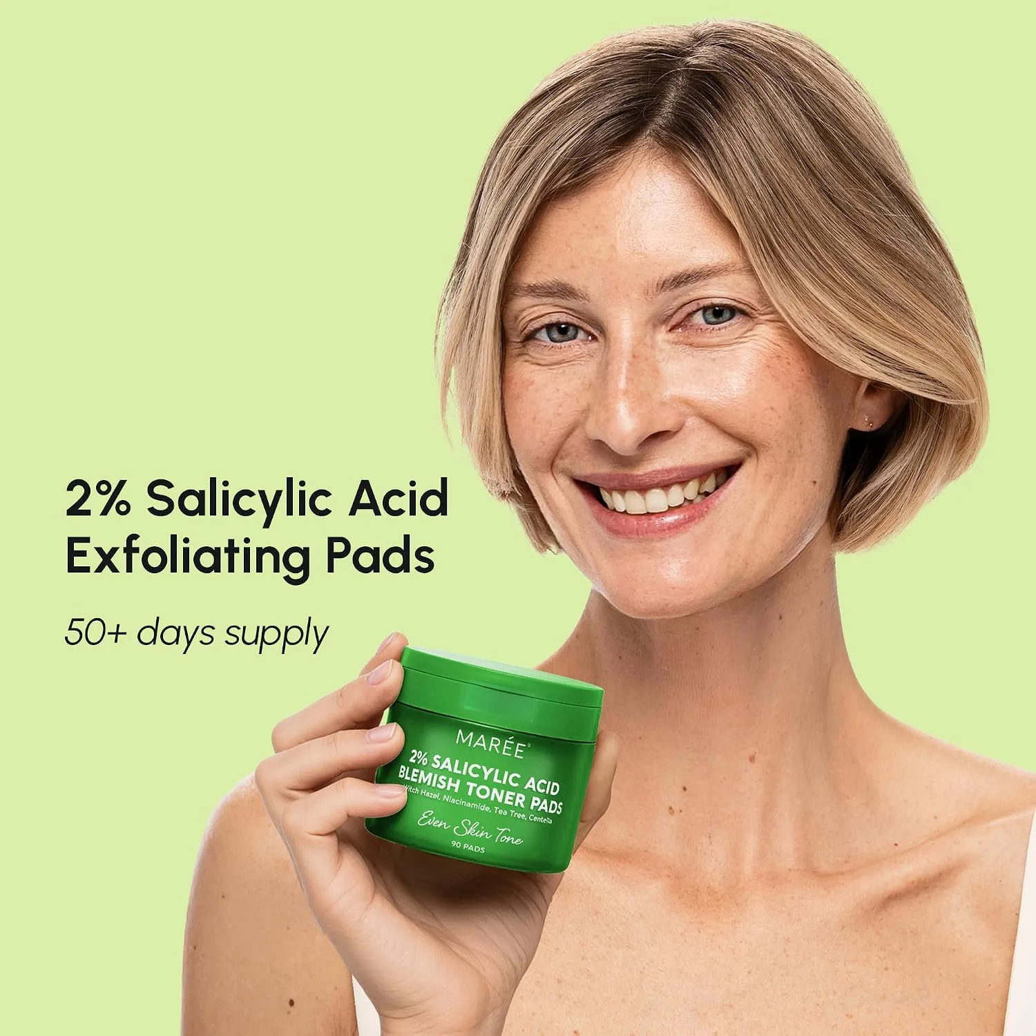 MAREE Blemish Toner Pads - Salicylic Acid Pads for Toning Exfoliating 90 Ct