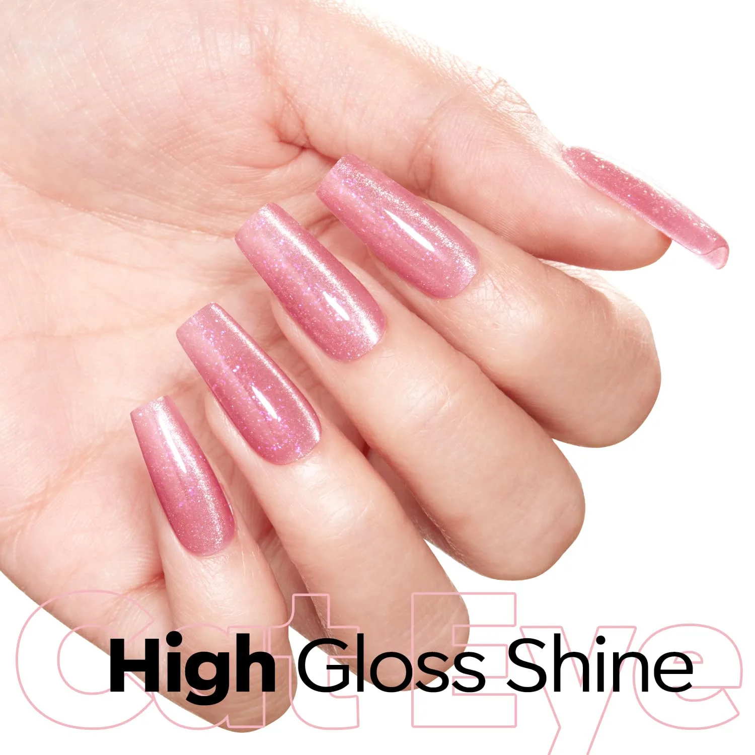 modelones Pink Cat Eye Gel Nail Polish Light Pink 9D