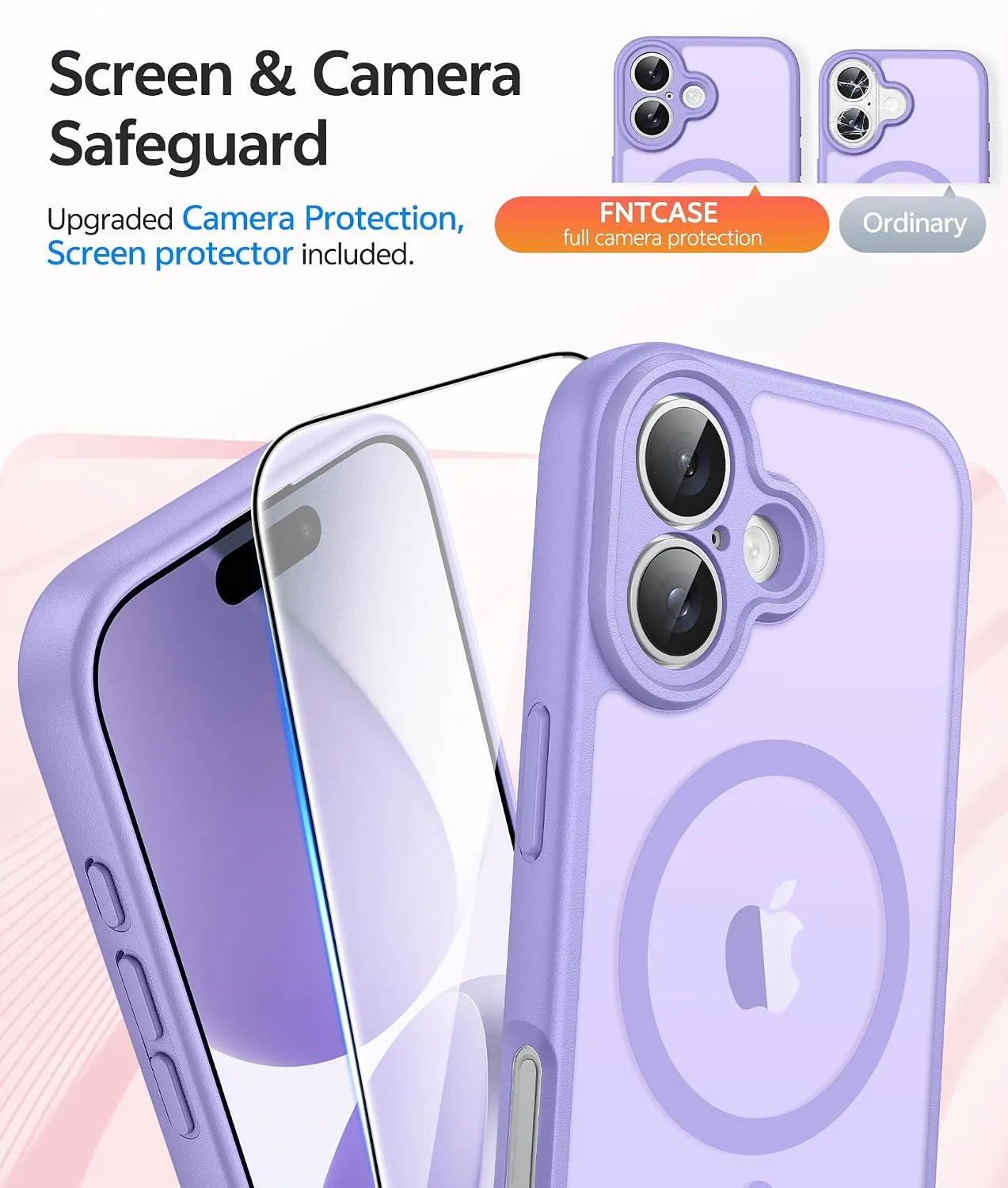 FNTCASE for iPhone 17 Case, Fit for Magsafe, Light Purple