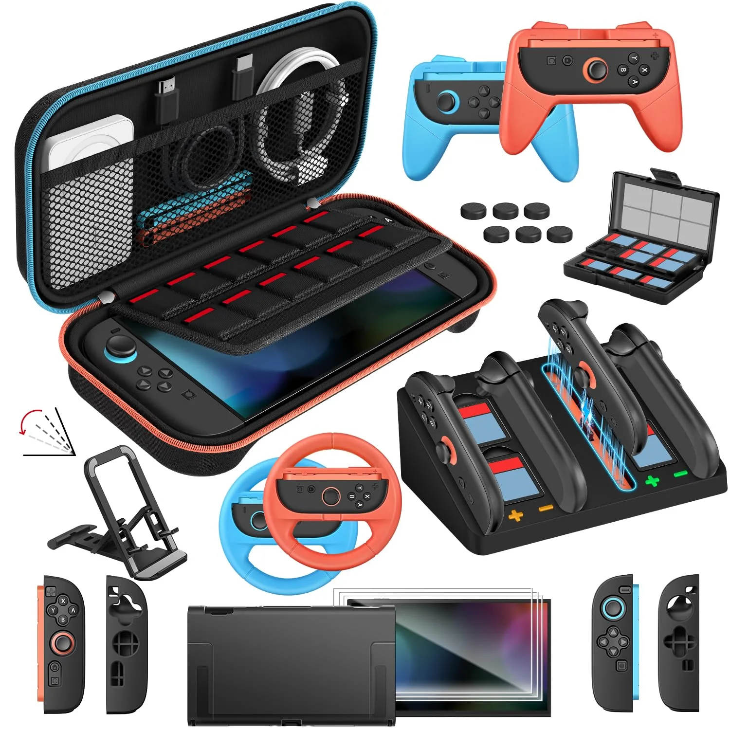 ivoler 22-in-1 Accessories Bundle Kits for Nintendo Switch 2,Carrying Case
