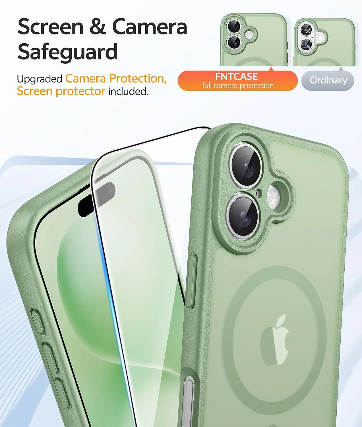 FNTCASE for iPhone 16 Plus Case, Fit for Magsafe, Light Moss
