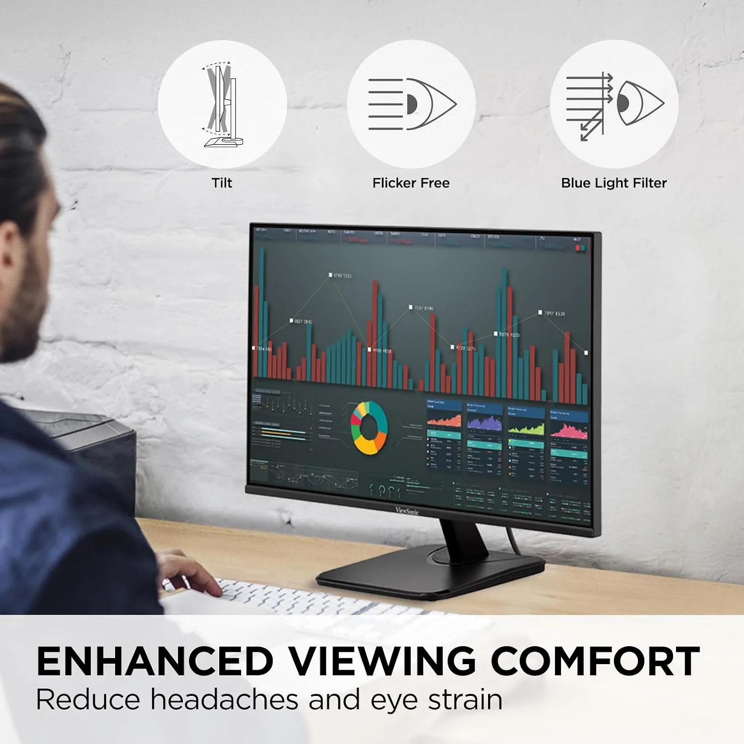 ViewSonic VA2456A-MHD 24 Inch 1080p IPS Computer Monitor, 120Hz, HDMI