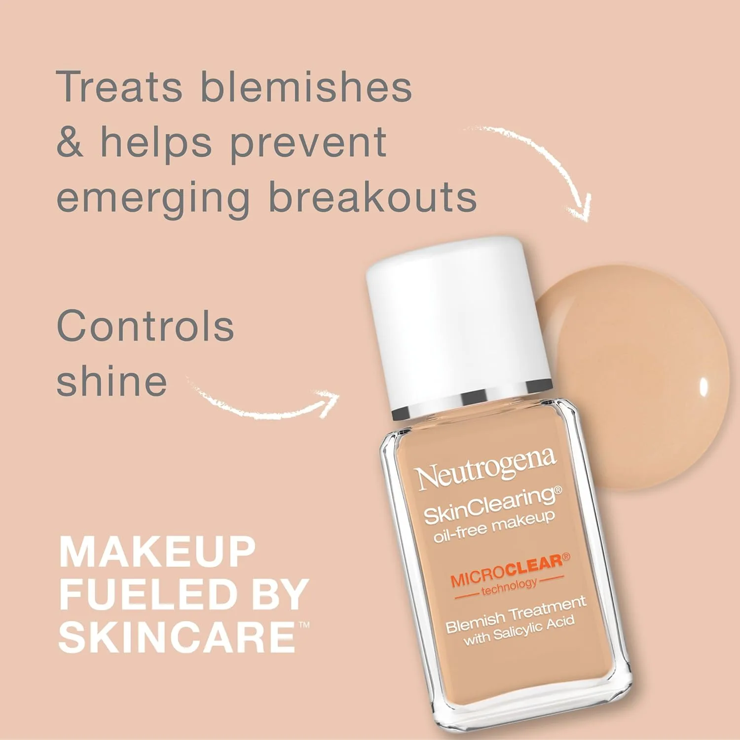 Neutrogena SkinClearing Liquid Foundation, 30 Buff, 1 fl oz