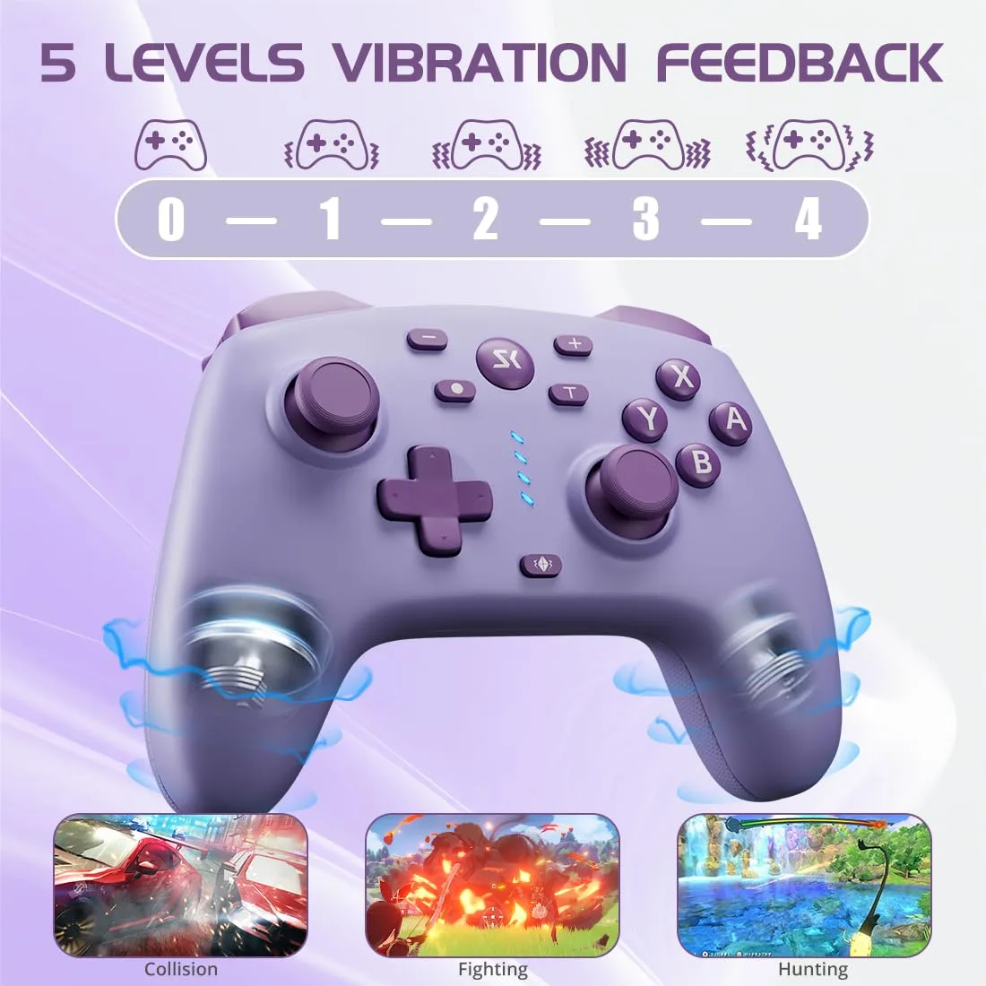 Wireless Switch Controller for Switch/Switch 2/OLED/Lite/PC (Purple+Yellow)