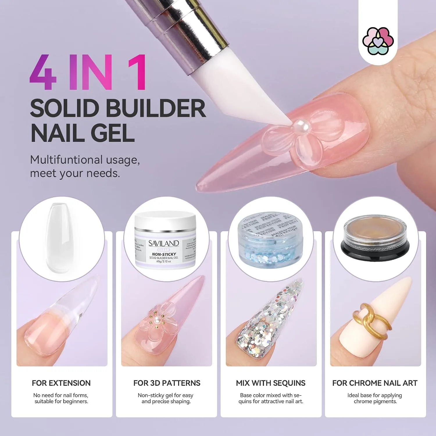 SAVILAND 60g Solid Builder Nail Gel Non-Sticky Sculpting Gel for Nail Art