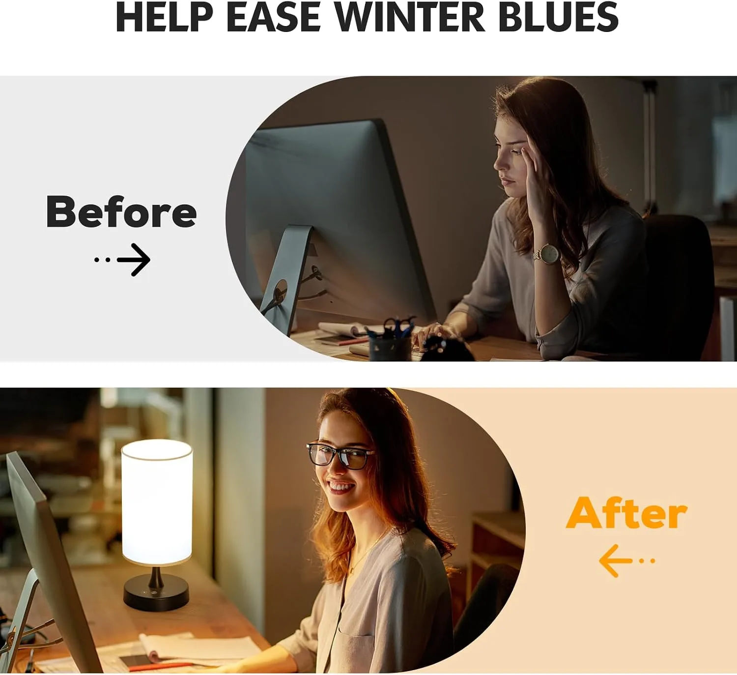 Caromolly Light Therapy Lamp, 10000 Lux Light with Remote Control, 3 Color Temperature & 4 Brightness Level & Timer, Daylight Lamp for Home, Office, Decoration(Black Base White Shade)
